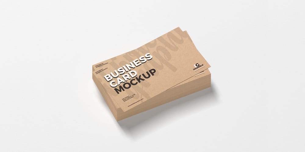 100+ Free Business Card Mockups PSD 189 Stack of Kraft Business Cards Mockup PSD