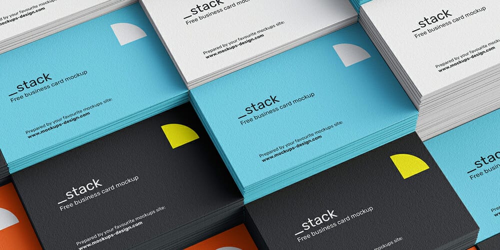 Stacked Business Cards Mockup