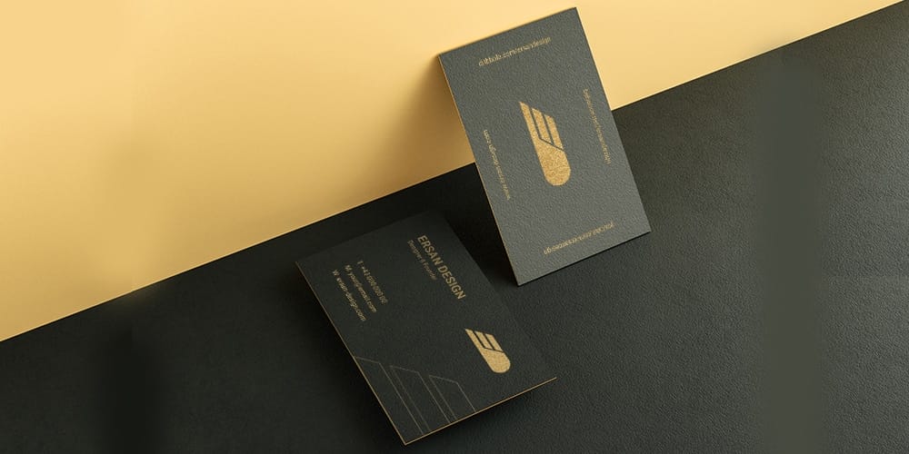 100+ Free Business Card Mockups PSD 467 Textured Paper Gold Foil Business Card Mockup