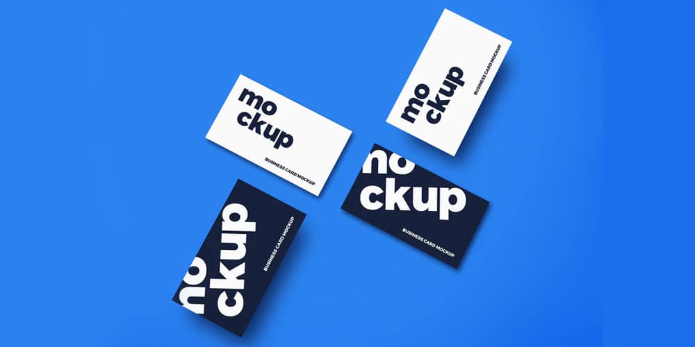 Top View Business Cards Mockup