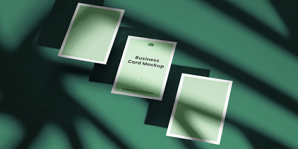 Triple Business Card Mockups