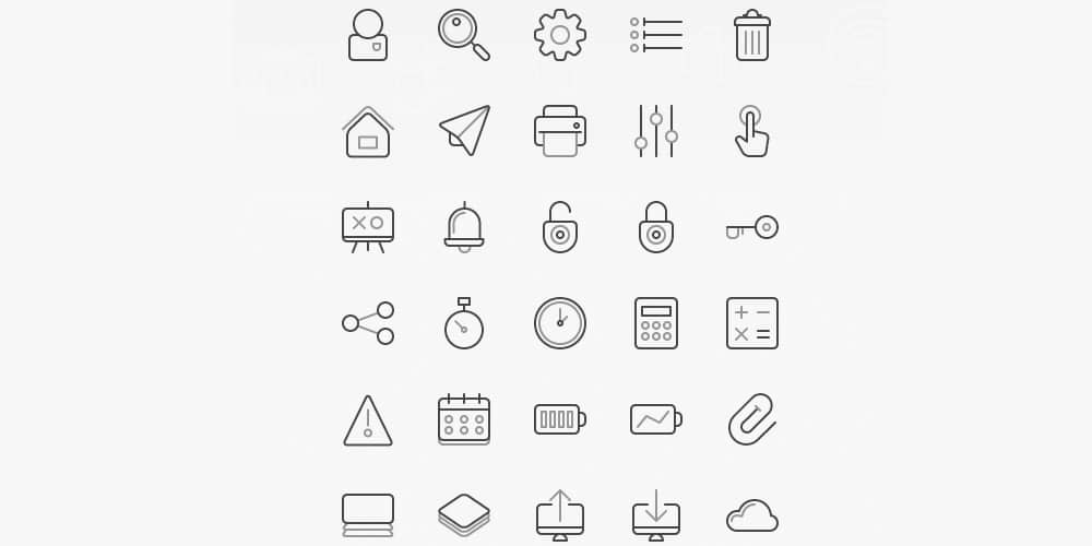 Two Grey Icons Set