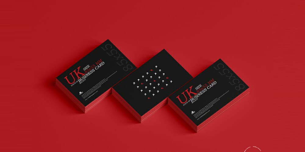 UK Size Stack of Business Card Mockup