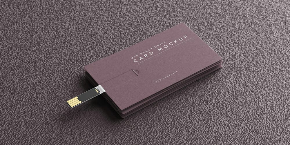 USB Flash Drive Business Card Mockup