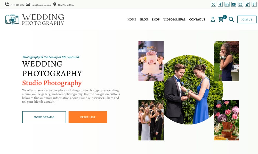 100+ Free Photography WordPress Themes 2024 2 Wedding Photography