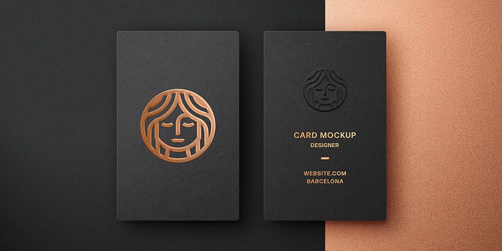 foil embossing business card mockup