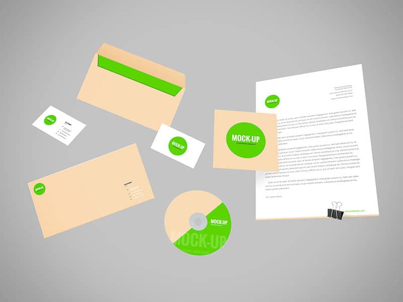 Latest Free Web Elements From December 2014 23 Flying Stationery Mockup PSD