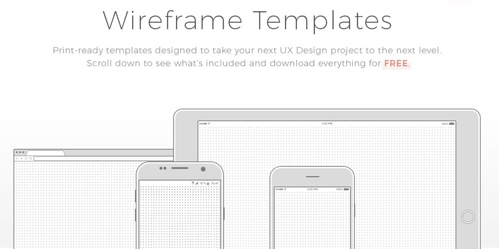 Free Wireframe Templates PSD