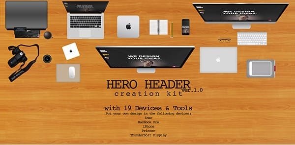Latest Free Web Elements From December 2014 30 Hero Header Creation Kit PSD