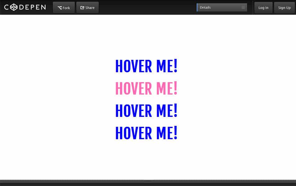 Links hover gradient effect