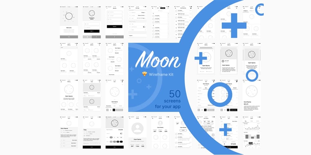 Wireframing Tools, Resources, Articles 52 Moon wireframe kit