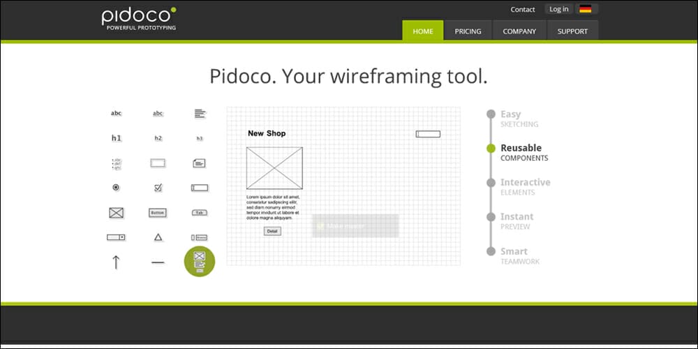 Wireframing Tools, Resources, Articles 6 Pidoco