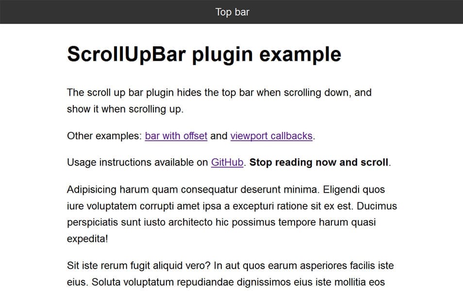 ScrollUpBar Plugin