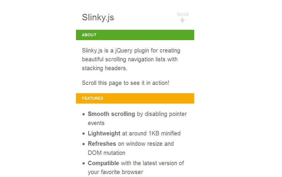 75+ Best jQuery Scrolling Plugins for Websites 55 Slinky.js