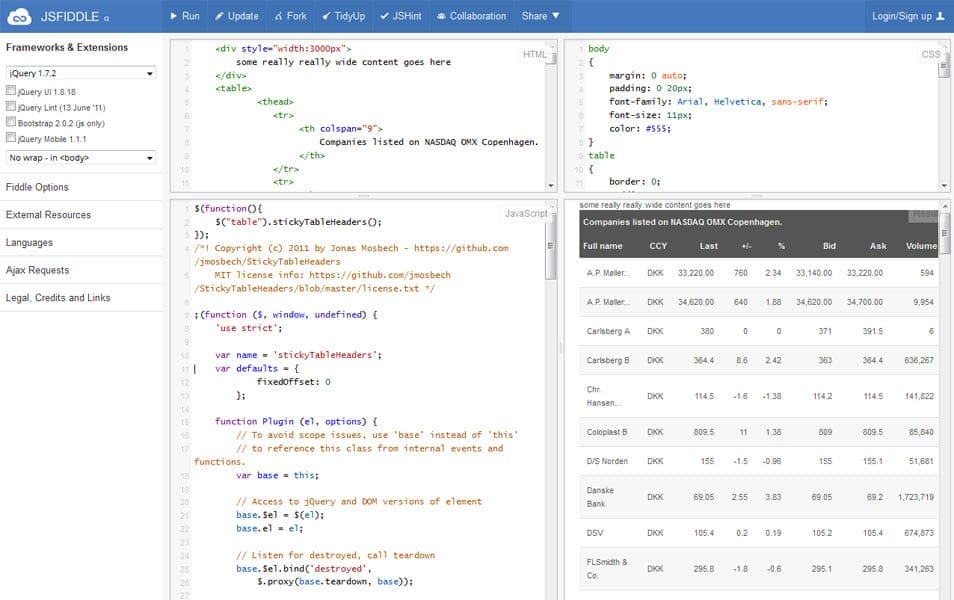 75+ Best jQuery Scrolling Plugins for Websites 42 StickyTableHeaders