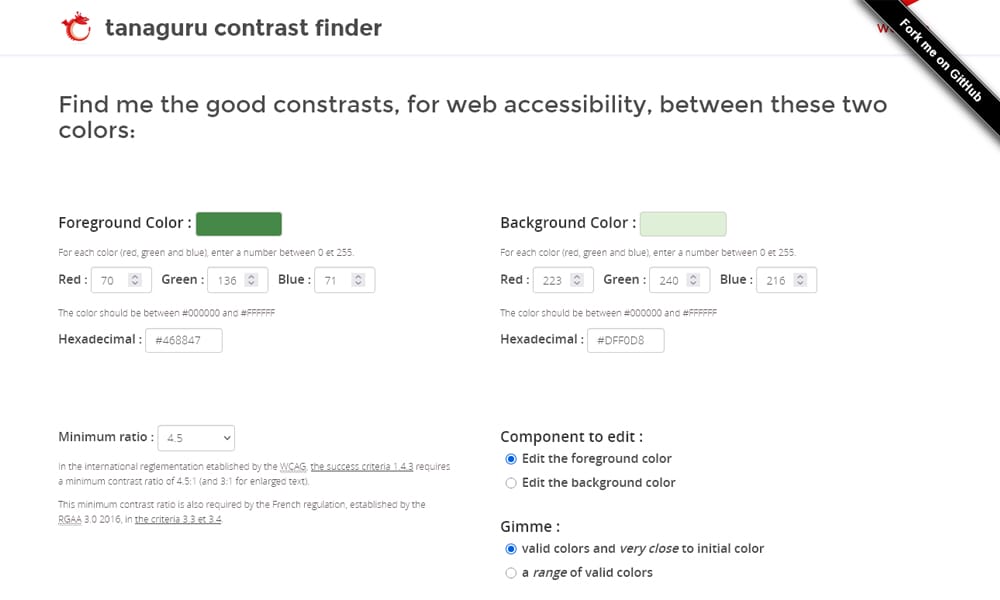 The Best Color Tools For Web Designers 18 Tanaguru Contrast Finder