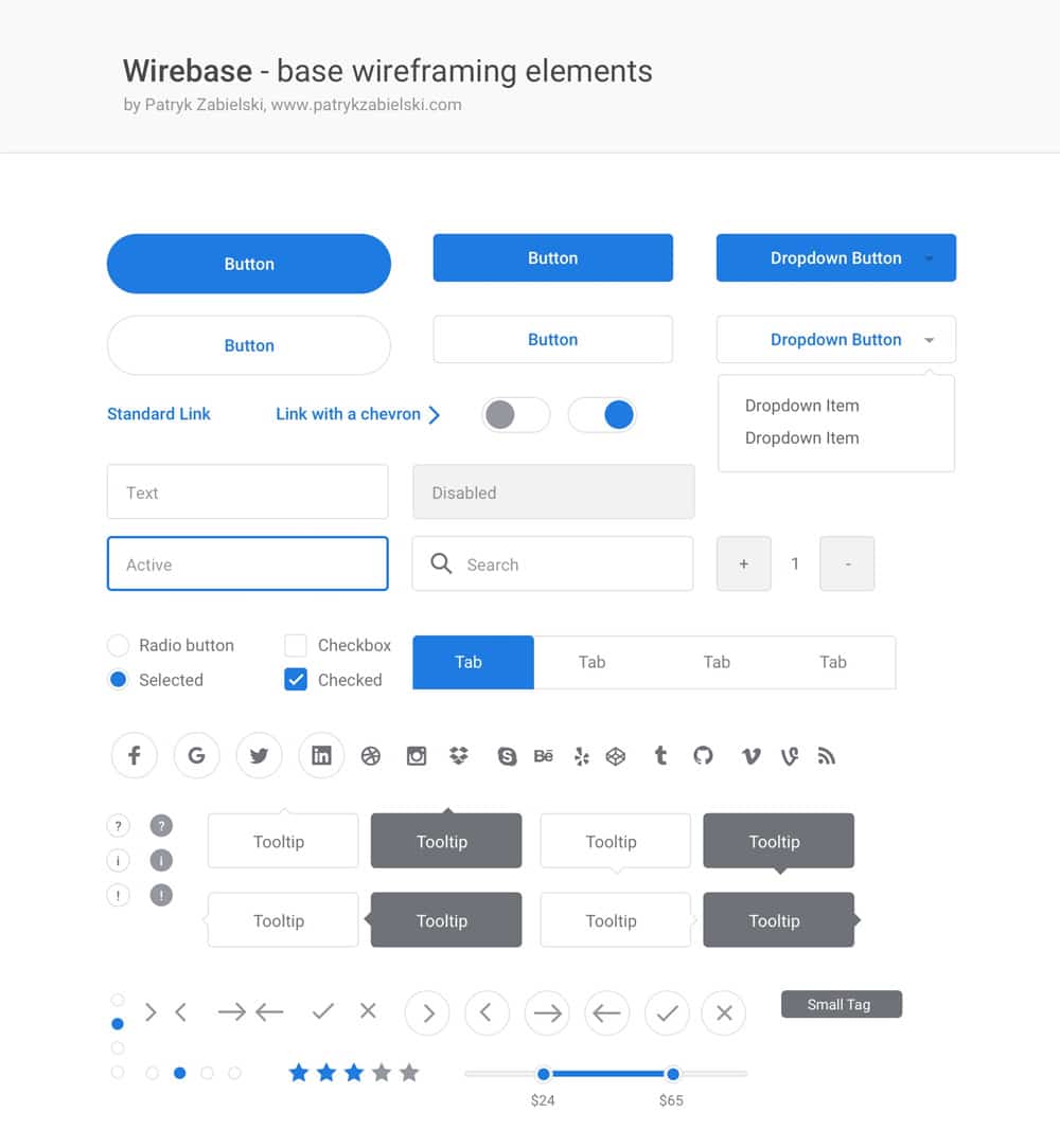 Wireframing Tools, Resources, Articles 42 Wirebase Free Wireframe Kit