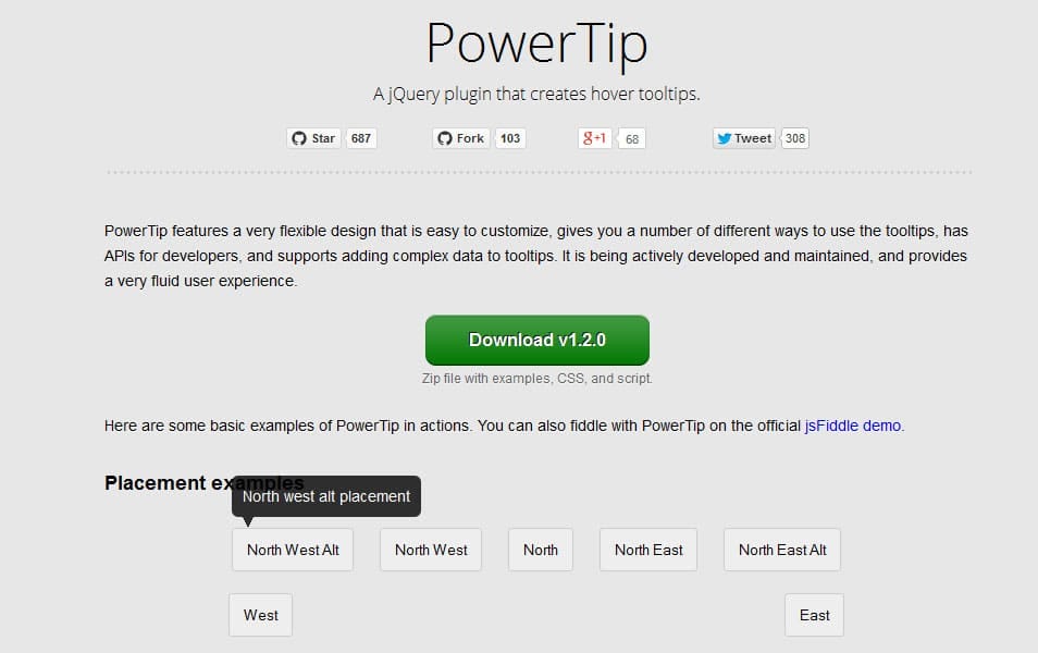 jQuery PowerTip