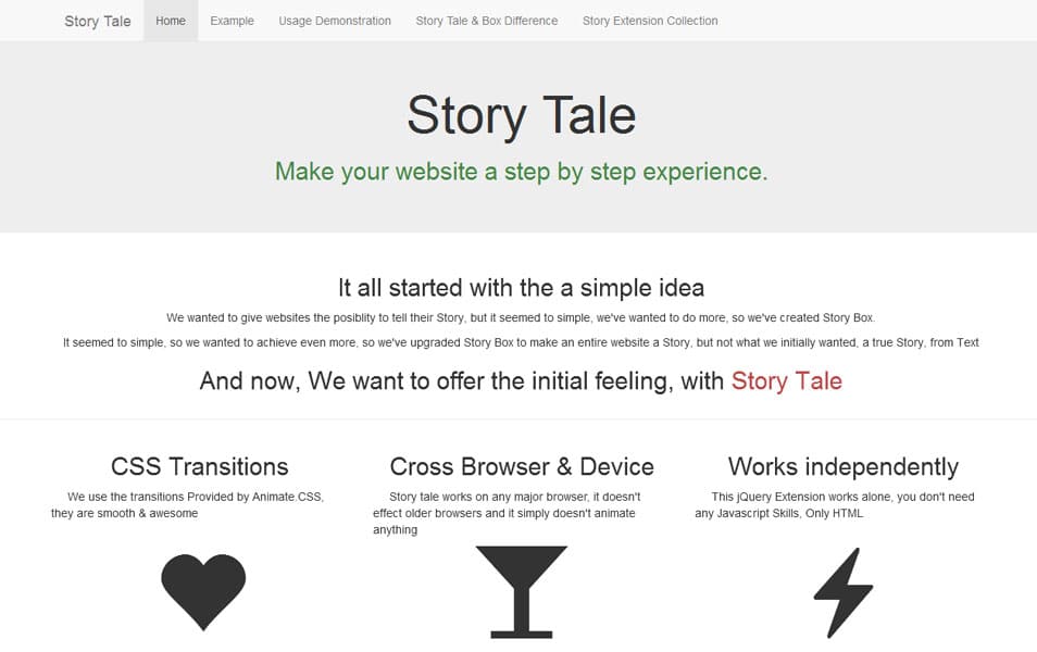 75+ Best jQuery Scrolling Plugins for Websites 62 jQuery Story Tale
