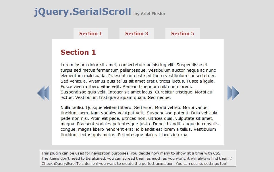 jQuery.SerialScroll