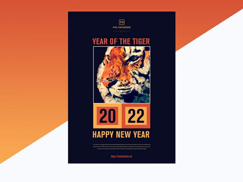 2022 Happy New Year Flyer Template
