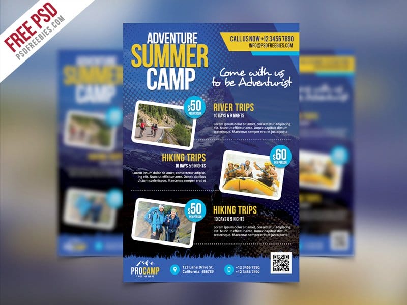 Adventure Summer Camp Flyer Template PSD