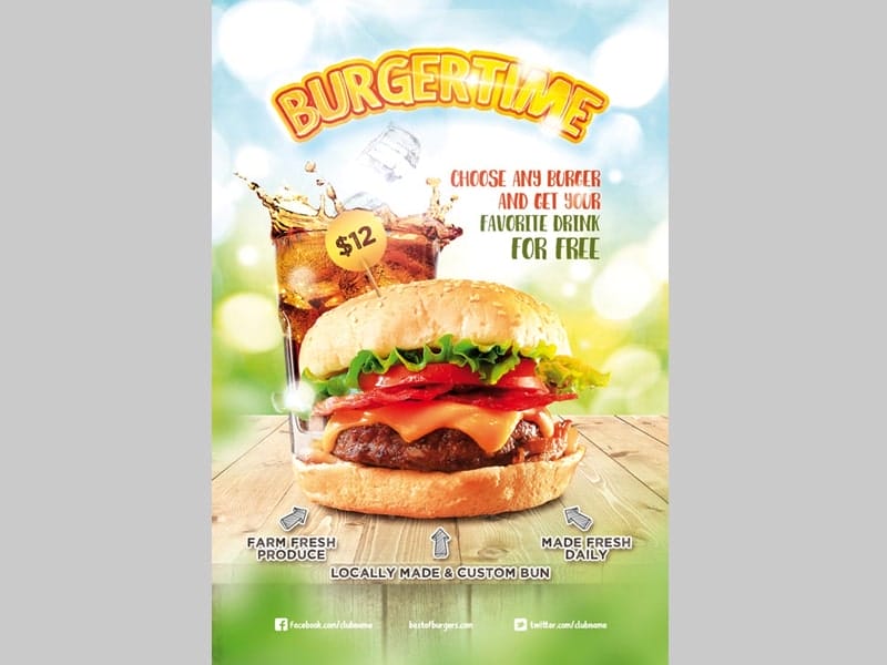 Best Free Flyer Templates 307 Burger Time Flyer and Poster Template
