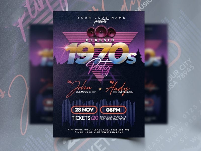 Best Free Flyer Templates 218 Classic Retro Style Party Flyer