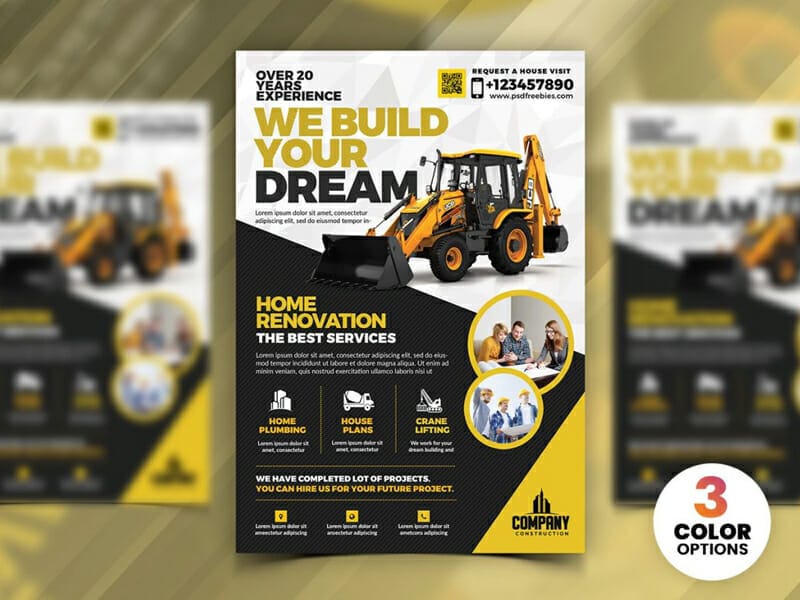 Construction Company Flyer Template