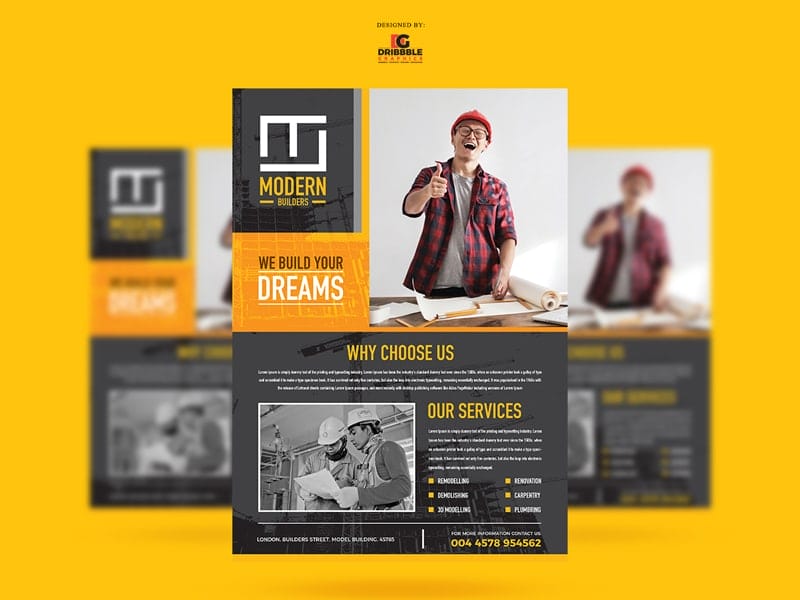 Best Free Flyer Templates 495 Construction Business Card Design Template