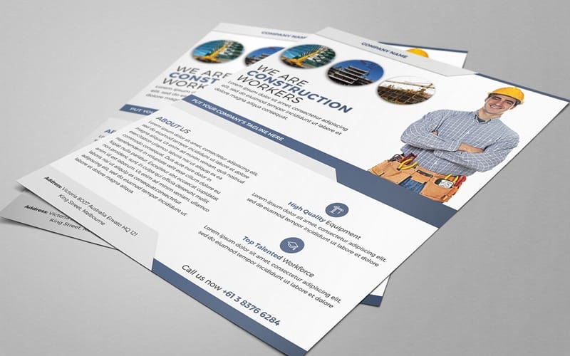 Construction Service Flyer Template PSD