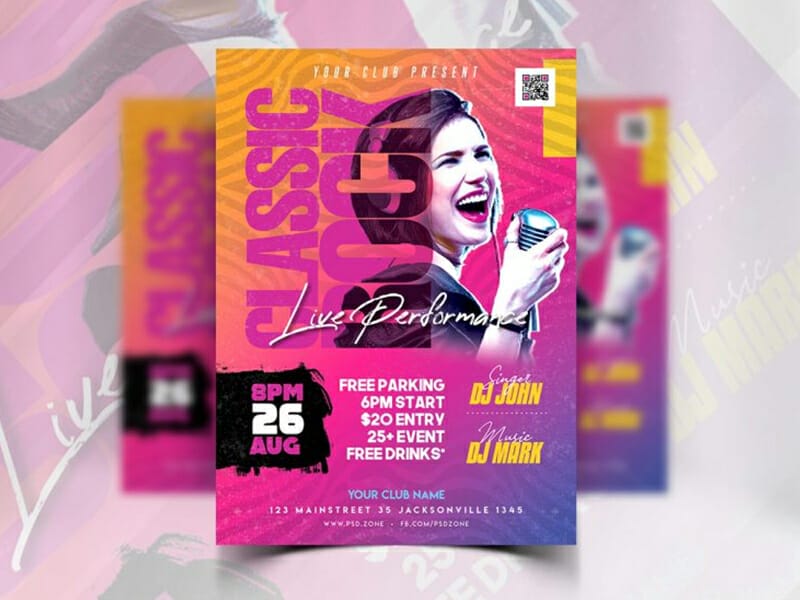 Best Free Flyer Templates 428 Designer Classic Rock Music Event Flyer