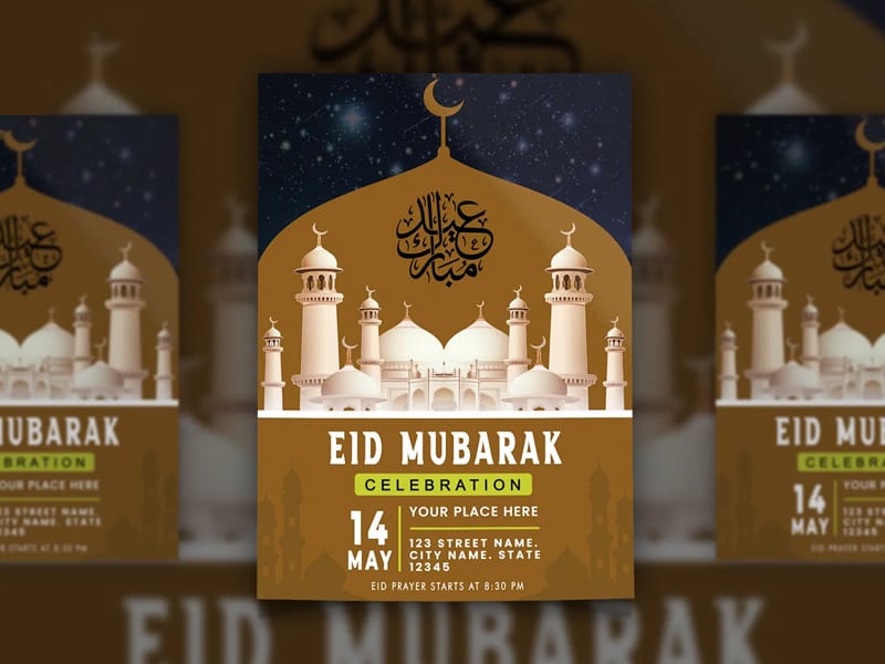 Best Free Flyer Templates 377 Eid Mubarak Flyer Template
