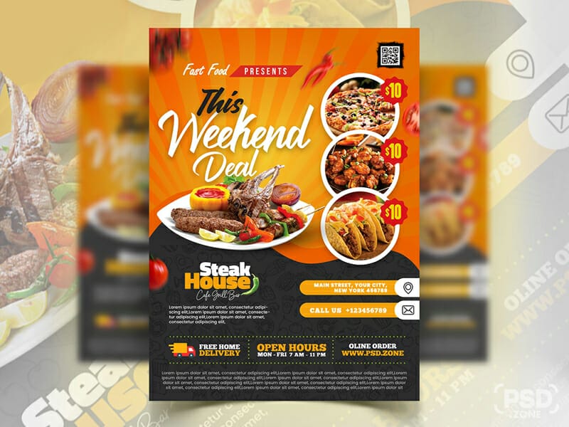 Best Free Flyer Templates 286 Food Menu and Restaurant Flyer Template