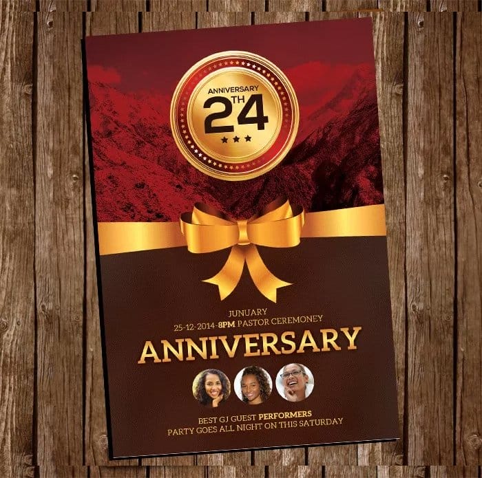 Free Church Anniversary Flyer PSD