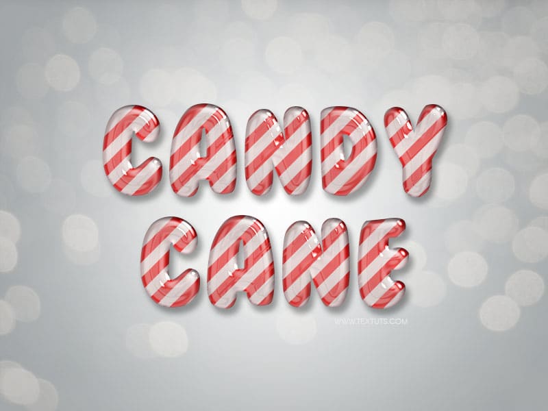 Latest Free Photoshop Text Styles & Effects 171 Free Glossy Candy Cane Text Effect