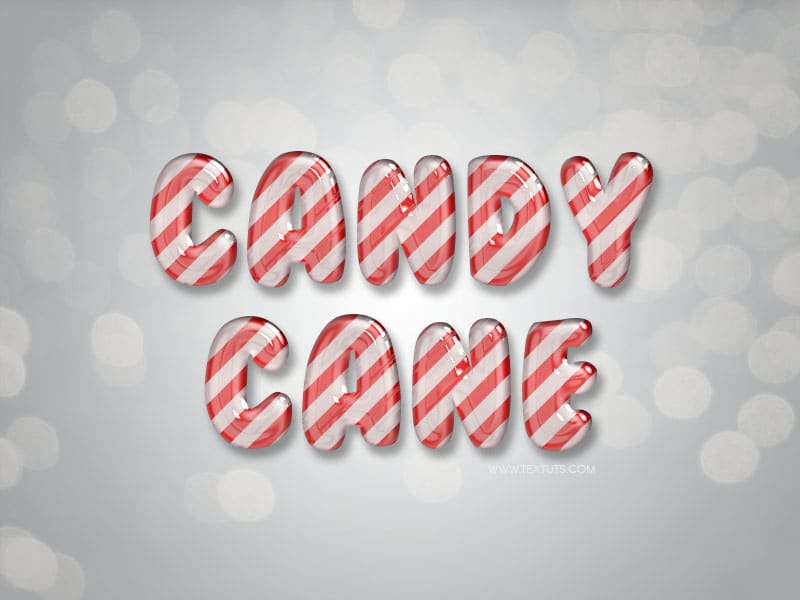 Free Glossy Candy Cane Text Effect