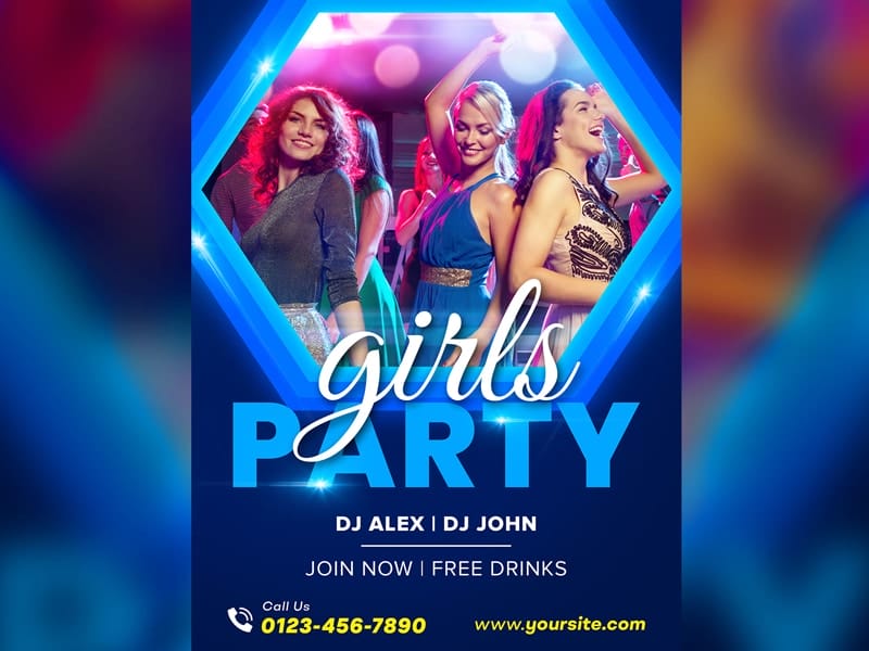 Girls Party Flyer Template