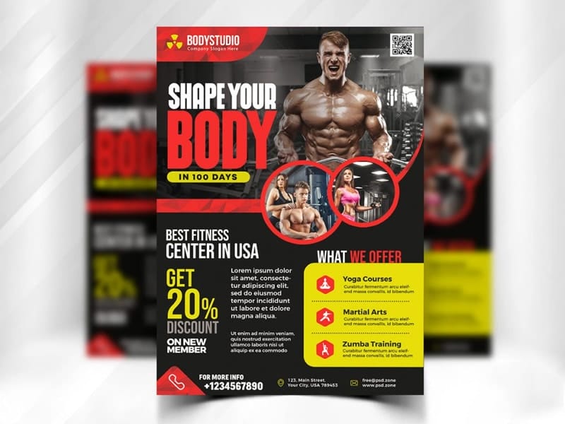 Best Free Flyer Templates 257 Gym Fitness Center Flyer Template PSD