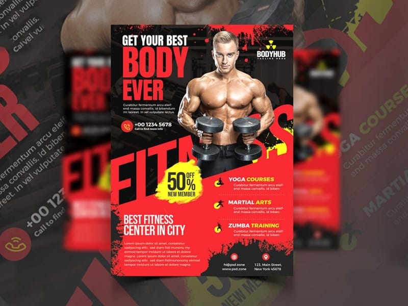 Best Free Flyer Templates 144 Gym Fitness Promotion Flyer