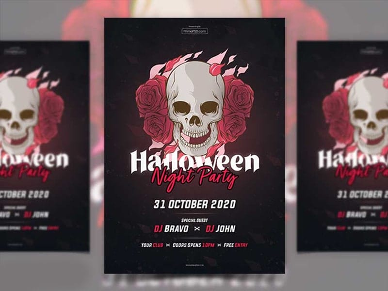 Halloween Party Flyer PSD