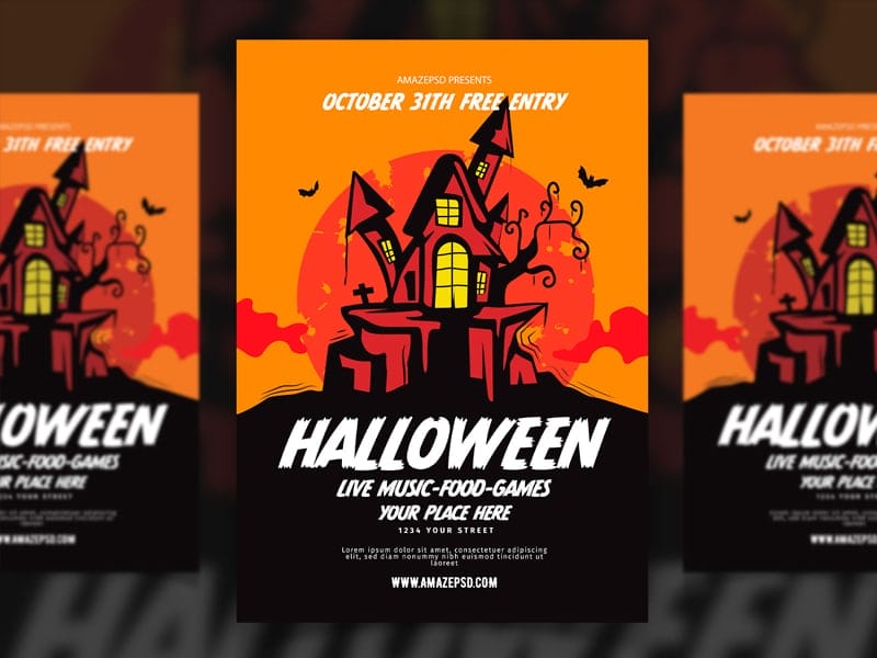 Halloween Party Flyer Template PSD