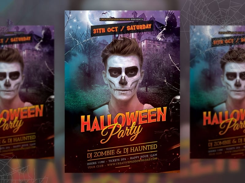 Halloween Party Flyer Template PSD