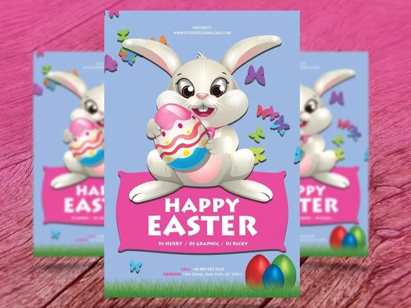 Happy Easter Flyer Psd