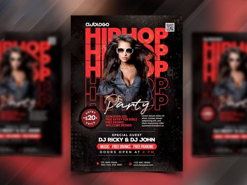 Best Free Flyer Templates 241 Hip Hop Music Party Flyer PSD