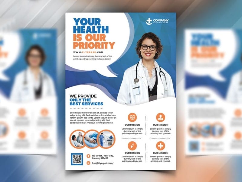Best Free Flyer Templates 252 Hospital and Health Care Flyer PSD