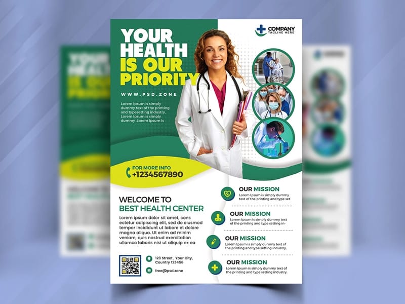 Best Free Flyer Templates 249 Hospital and Medical Clinic Flyer PSD
