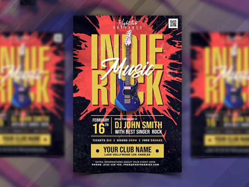 Best Free Flyer Templates 110 Indie Rock Music Festival Flyer