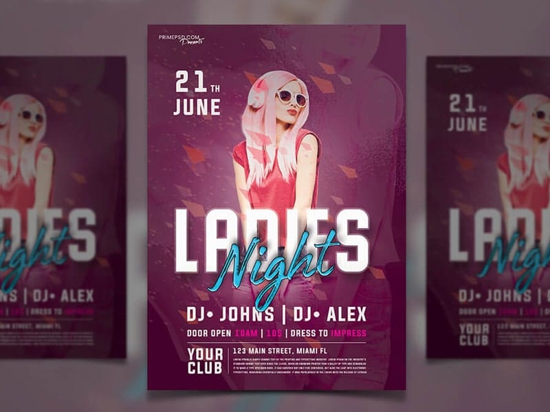 Best Free Flyer Templates 249 Ladies Night Party Flyer PSD