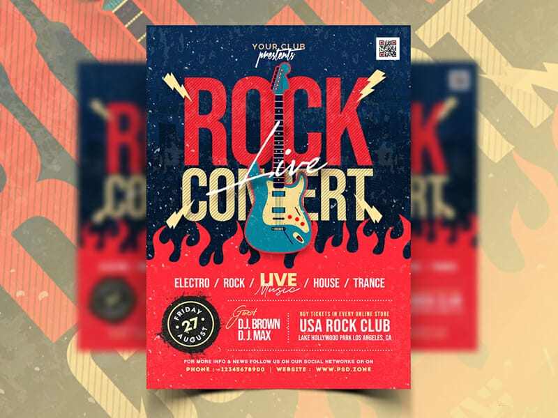 Best Free Flyer Templates 424 Live Rock Concert Event Flyer